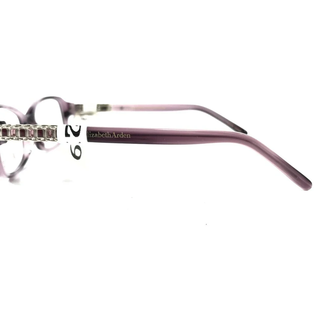 Elizabeth Arden Eyeglasses Frames EA1144-3 Purple Horn Silver 52-16-135